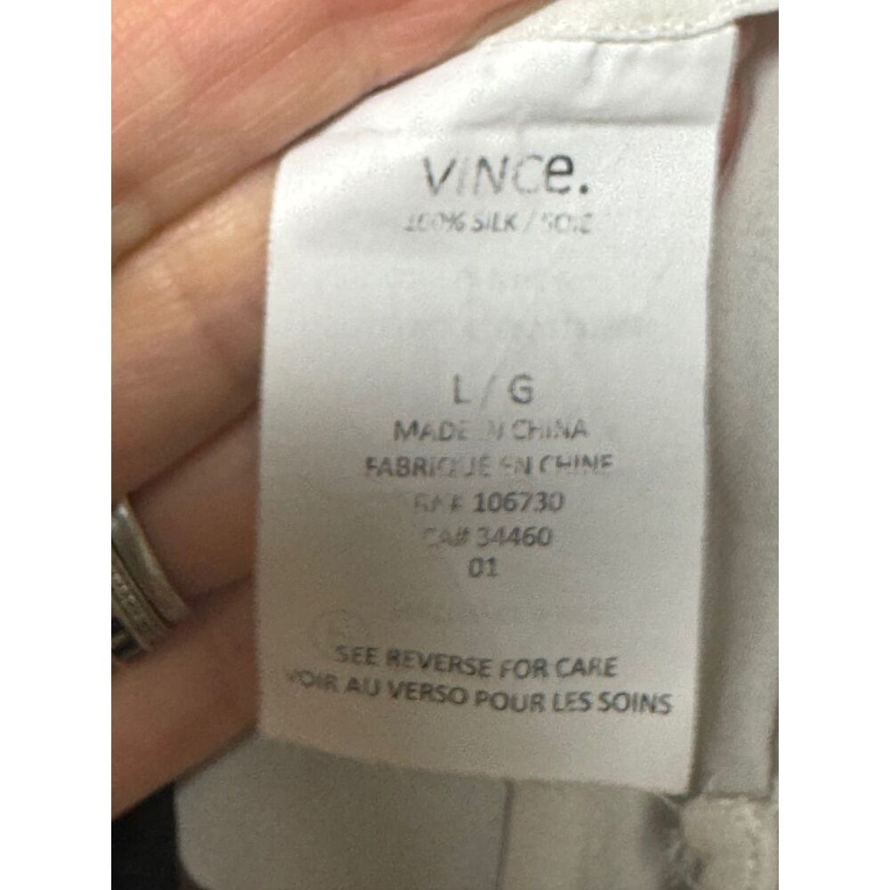 Vince Black and White Sleeveless Silk Dress - Picture 8 of 10